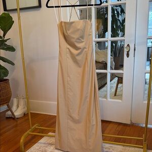 Zara Strapless Beige Dress